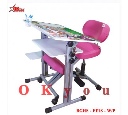 Bộ bàn ghế học sinh Okyou FF1S  W-P