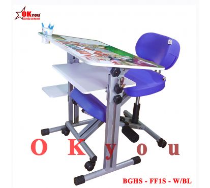 Bộ bàn ghế học sinh Okyou FF1S  W-BL