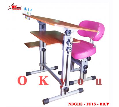 Bộ bàn ghế học sinh thông minh Okyou NBGHS FF1S BR-P